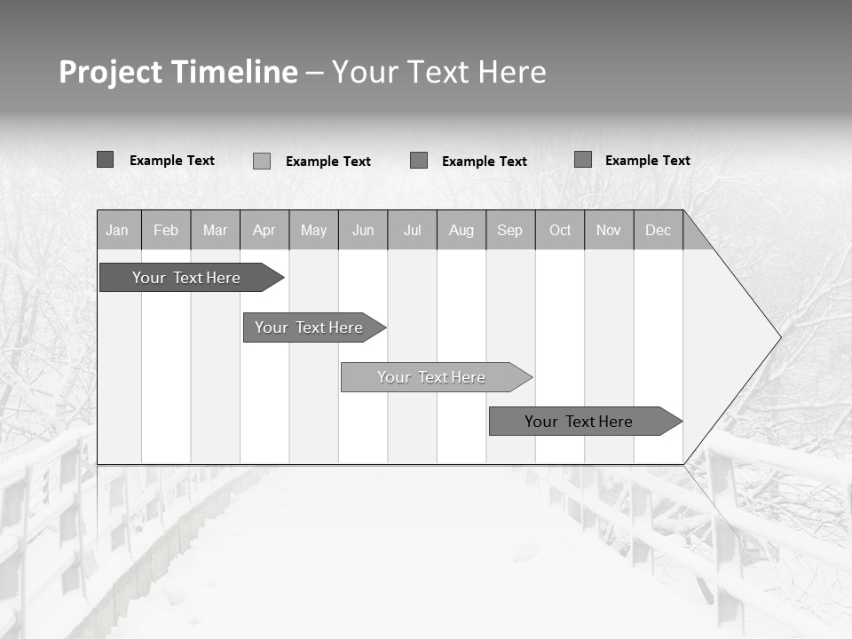 Snow Covered Footbridge On A Foggy Winter Day PowerPoint Template