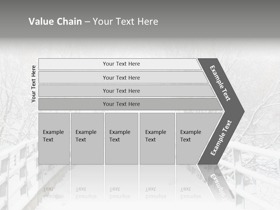 Snow Covered Footbridge On A Foggy Winter Day PowerPoint Template