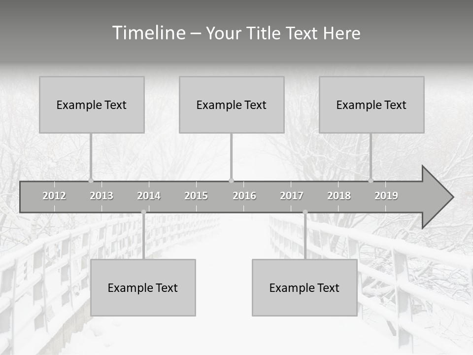 Snow Covered Footbridge On A Foggy Winter Day PowerPoint Template
