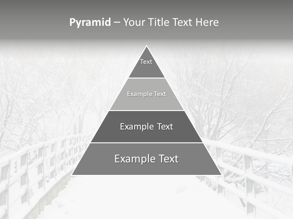Snow Covered Footbridge On A Foggy Winter Day PowerPoint Template