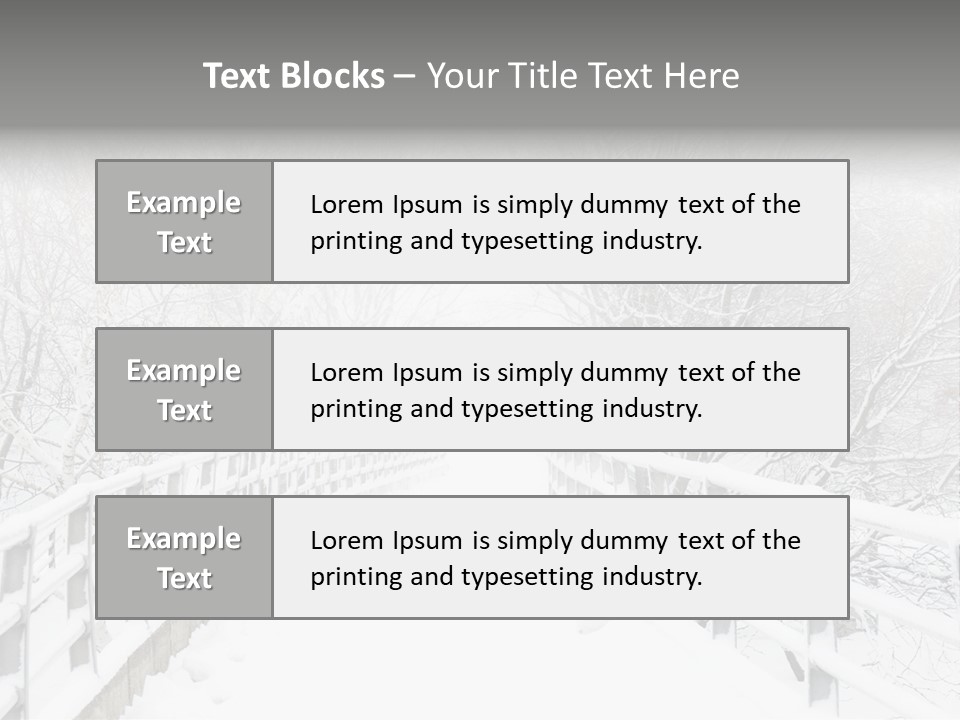 Snow Covered Footbridge On A Foggy Winter Day PowerPoint Template