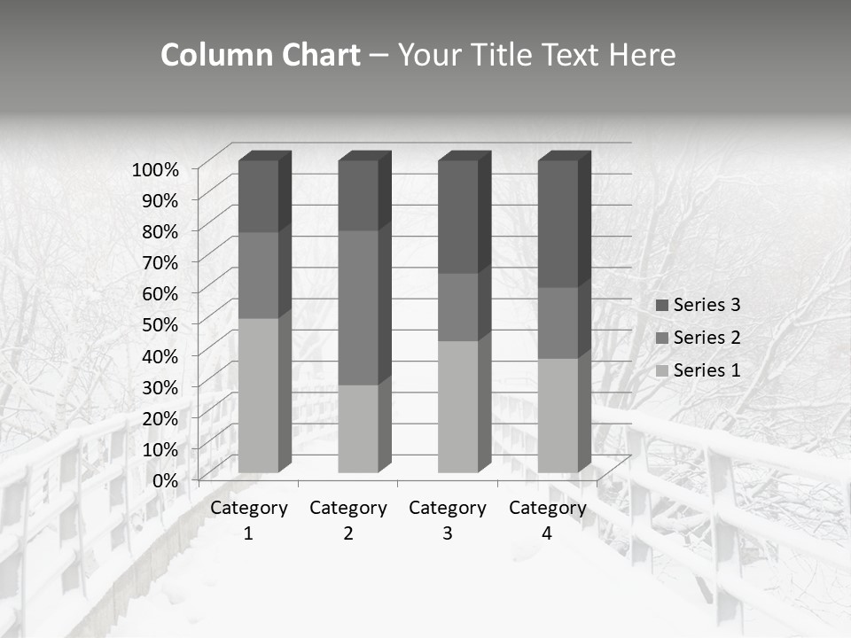 Snow Covered Footbridge On A Foggy Winter Day PowerPoint Template