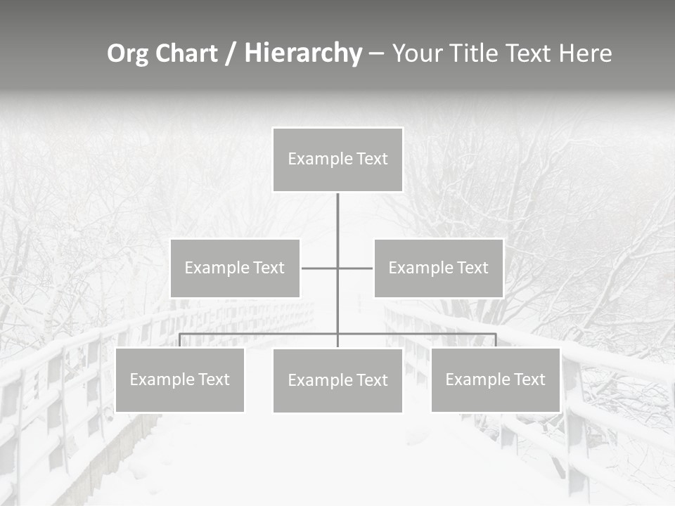 Snow Covered Footbridge On A Foggy Winter Day PowerPoint Template