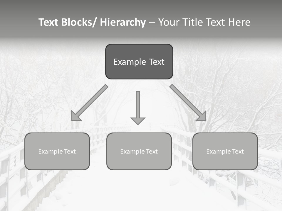 Snow Covered Footbridge On A Foggy Winter Day PowerPoint Template