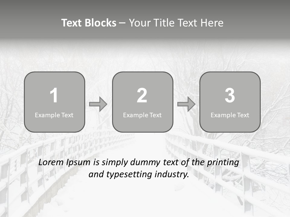 Snow Covered Footbridge On A Foggy Winter Day PowerPoint Template