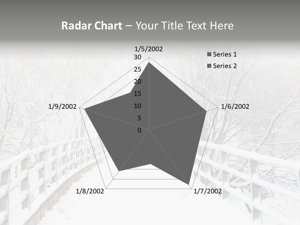 Snow Covered Footbridge On A Foggy Winter Day PowerPoint Template