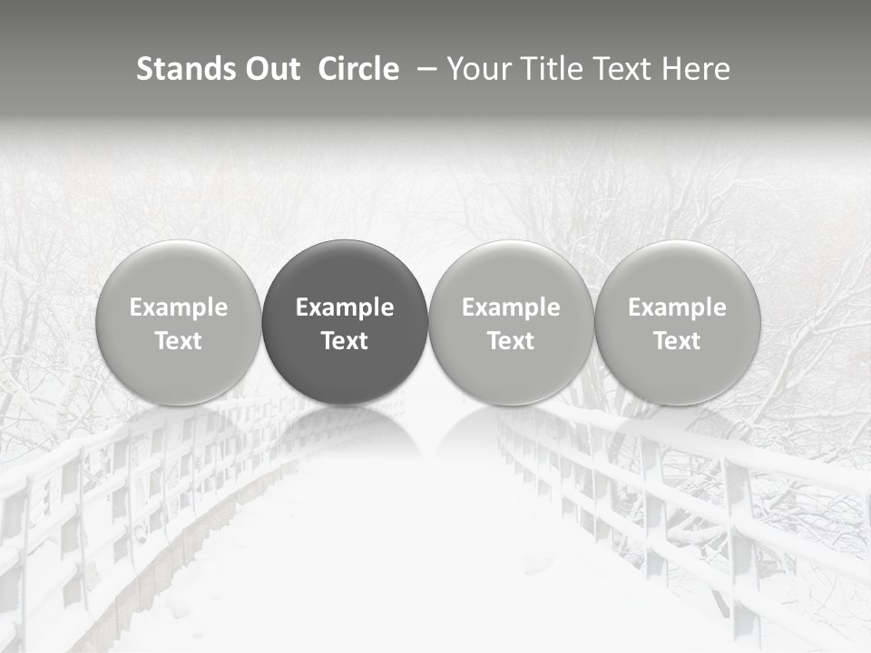 Snow Covered Footbridge On A Foggy Winter Day PowerPoint Template