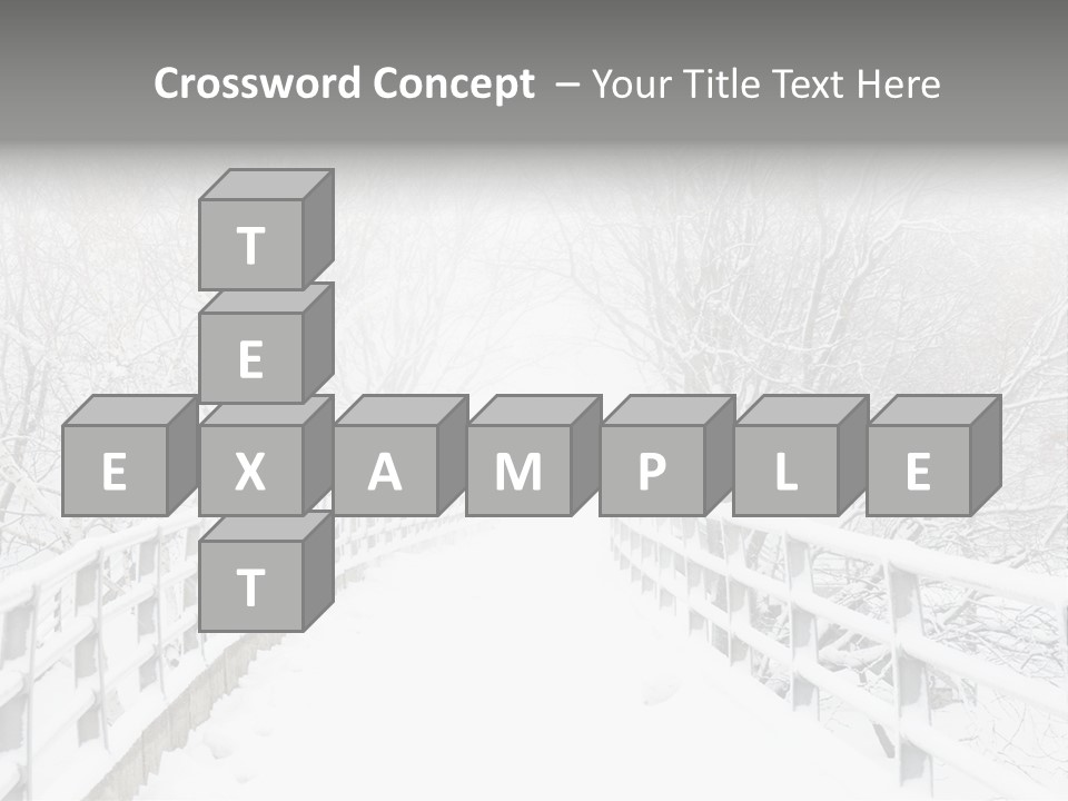 Snow Covered Footbridge On A Foggy Winter Day PowerPoint Template