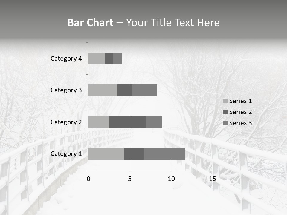 Snow Covered Footbridge On A Foggy Winter Day PowerPoint Template