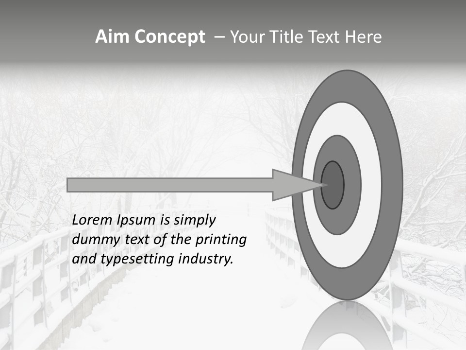 Snow Covered Footbridge On A Foggy Winter Day PowerPoint Template