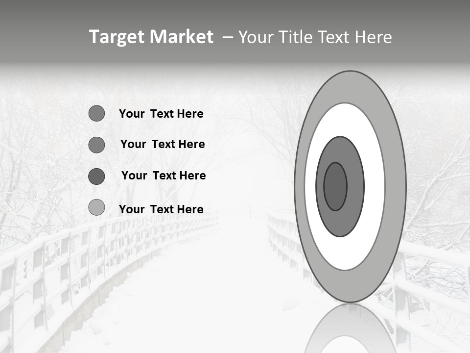 Snow Covered Footbridge On A Foggy Winter Day PowerPoint Template