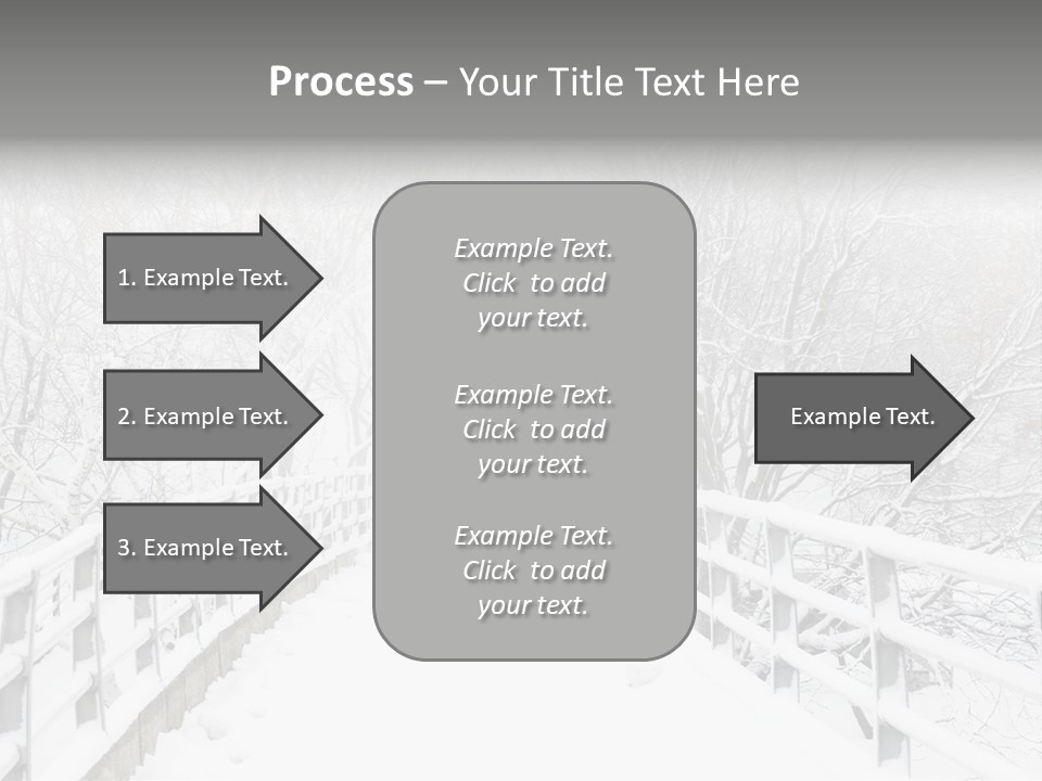Snow Covered Footbridge On A Foggy Winter Day PowerPoint Template