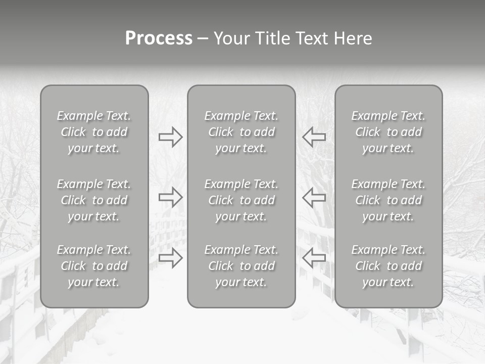 Snow Covered Footbridge On A Foggy Winter Day PowerPoint Template
