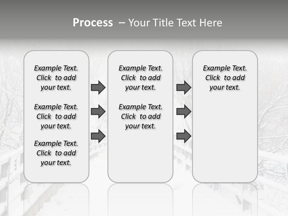Snow Covered Footbridge On A Foggy Winter Day PowerPoint Template