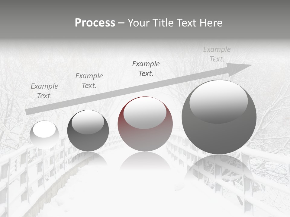 Snow Covered Footbridge On A Foggy Winter Day PowerPoint Template