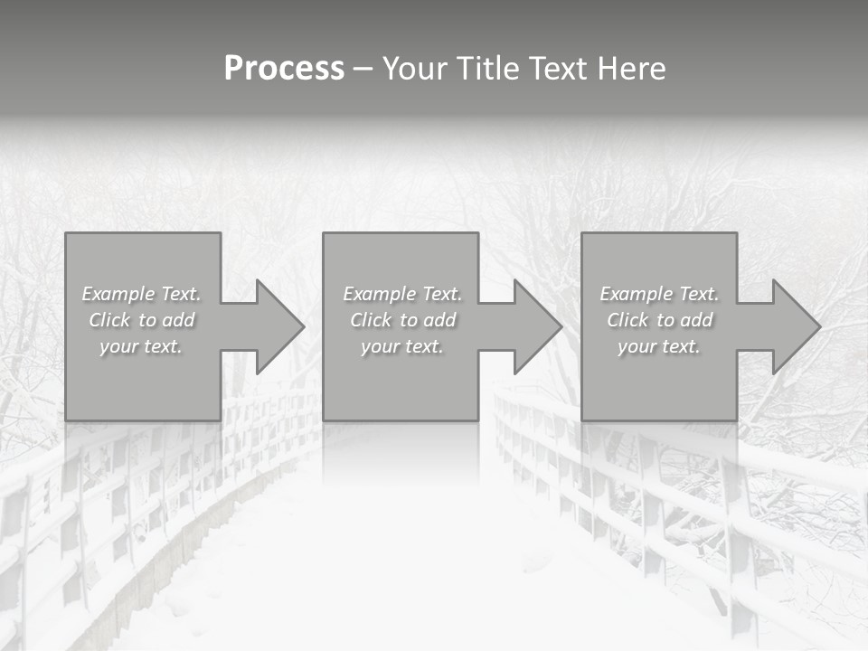 Snow Covered Footbridge On A Foggy Winter Day PowerPoint Template