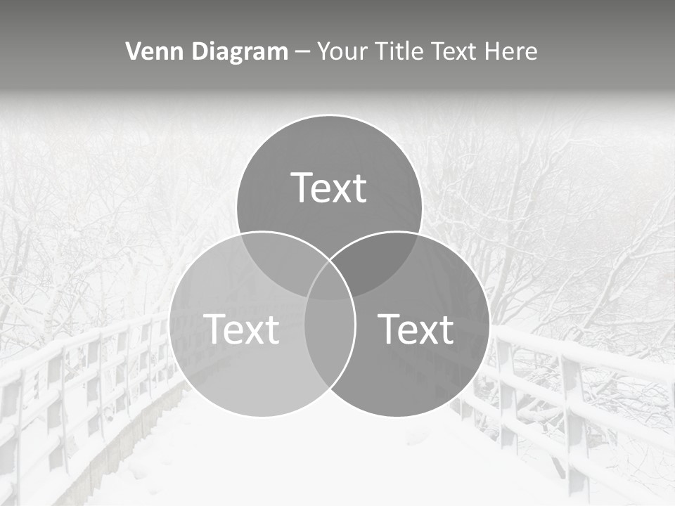 Snow Covered Footbridge On A Foggy Winter Day PowerPoint Template
