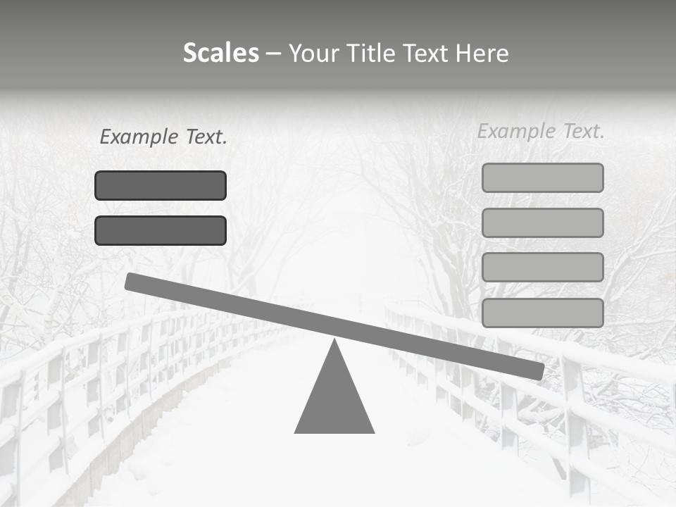 Snow Covered Footbridge On A Foggy Winter Day PowerPoint Template