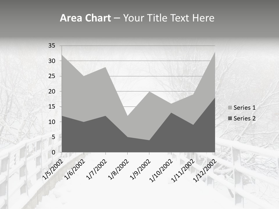 Snow Covered Footbridge On A Foggy Winter Day PowerPoint Template