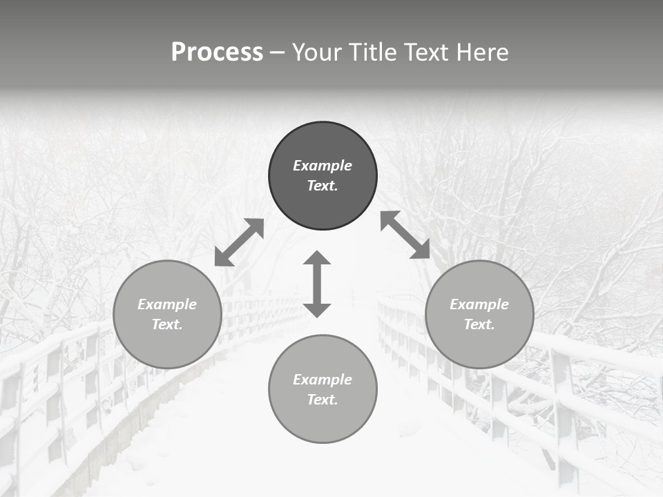 Snow Covered Footbridge On A Foggy Winter Day PowerPoint Template
