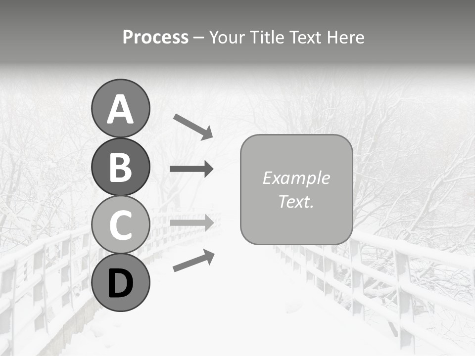 Snow Covered Footbridge On A Foggy Winter Day PowerPoint Template