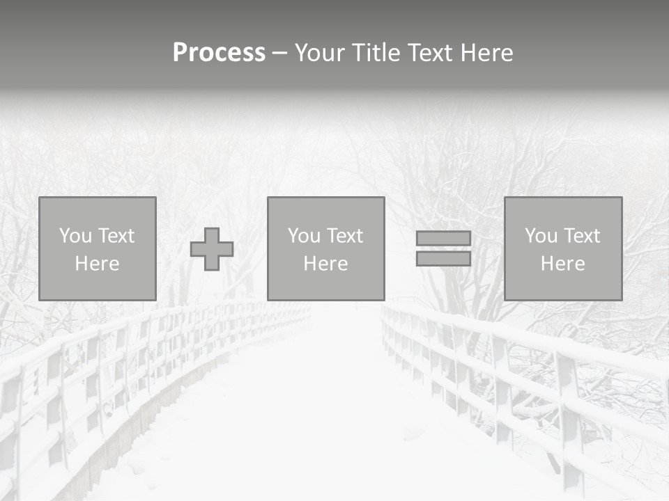 Snow Covered Footbridge On A Foggy Winter Day PowerPoint Template