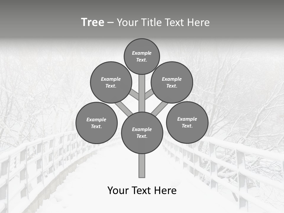 Snow Covered Footbridge On A Foggy Winter Day PowerPoint Template