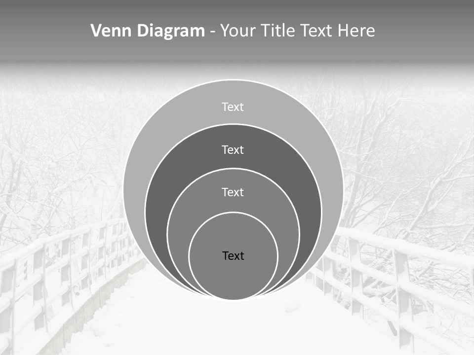 Snow Covered Footbridge On A Foggy Winter Day PowerPoint Template