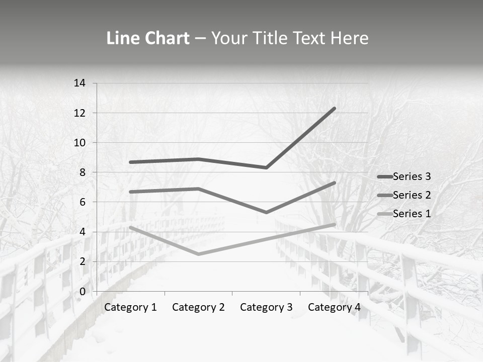 Snow Covered Footbridge On A Foggy Winter Day PowerPoint Template
