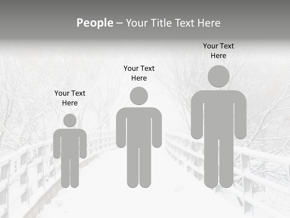 Snow Covered Footbridge On A Foggy Winter Day PowerPoint Template