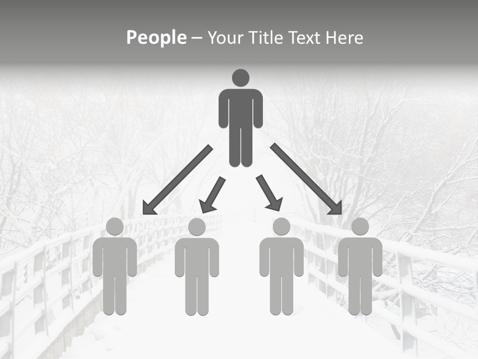 Snow Covered Footbridge On A Foggy Winter Day PowerPoint Template