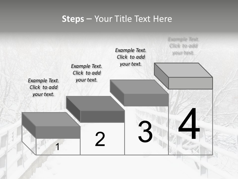 Snow Covered Footbridge On A Foggy Winter Day PowerPoint Template