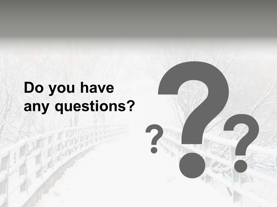 Snow Covered Footbridge On A Foggy Winter Day PowerPoint Template