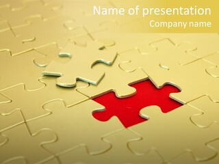Gold Puzzles For Background. PowerPoint Template