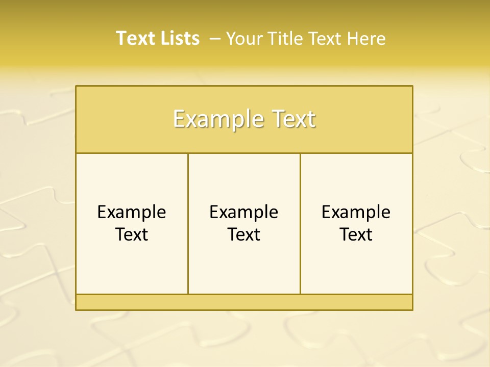 Gold Puzzles For Background. PowerPoint Template