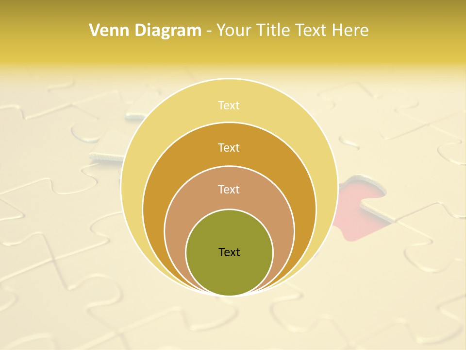 Gold Puzzles For Background. PowerPoint Template