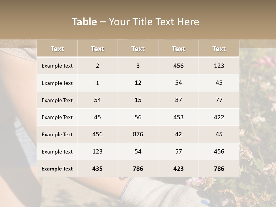 Beautiful Young Woman In The Yard Gardening PowerPoint Template