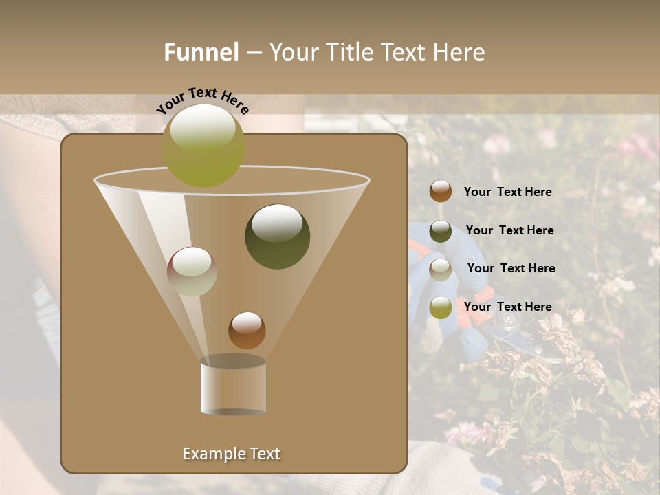 Beautiful Young Woman In The Yard Gardening PowerPoint Template