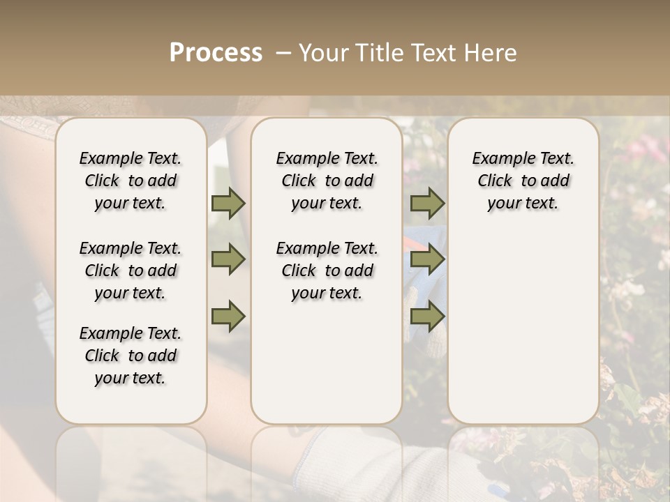 Beautiful Young Woman In The Yard Gardening PowerPoint Template