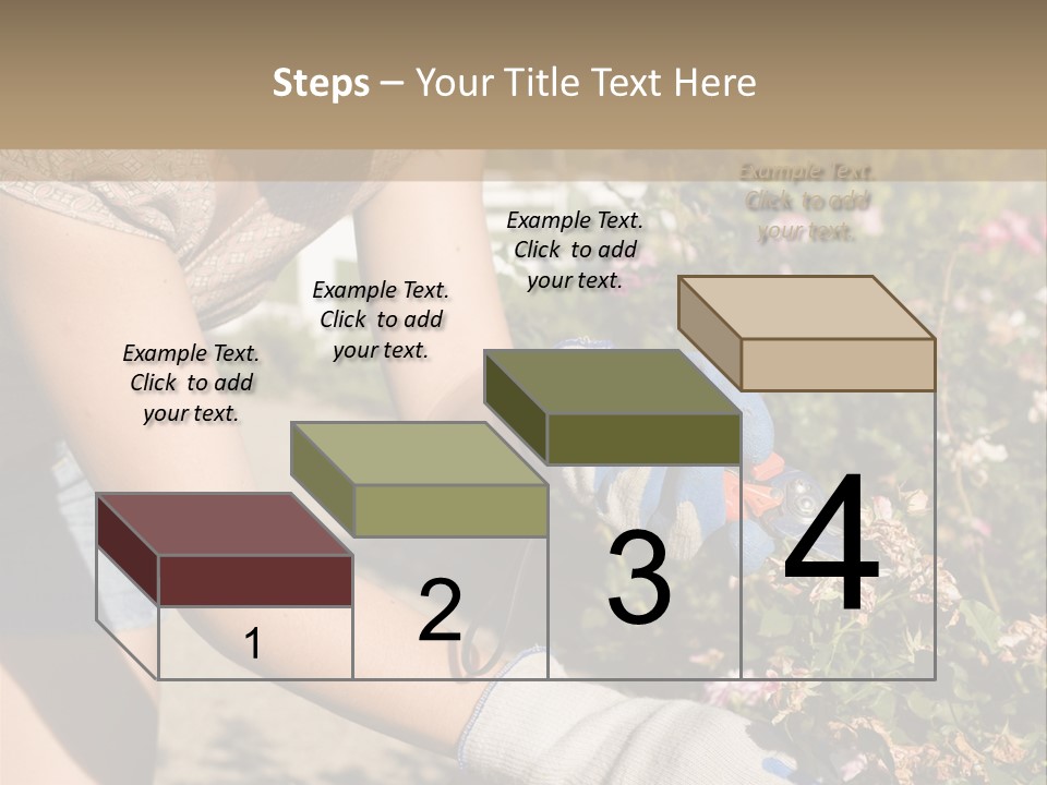 Beautiful Young Woman In The Yard Gardening PowerPoint Template