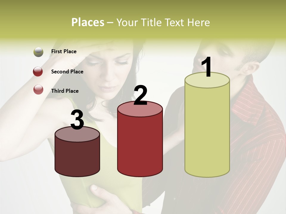 Young Couple Conflict On Isolated Background PowerPoint Template