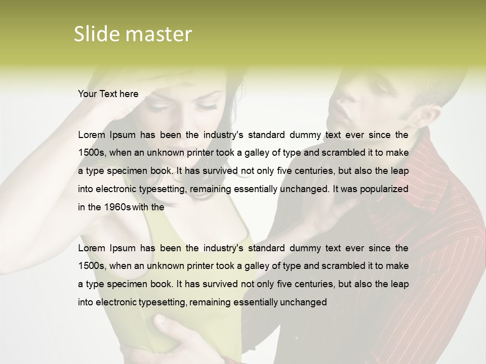 Young Couple Conflict On Isolated Background PowerPoint Template