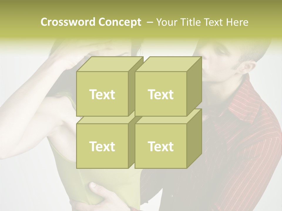 Young Couple Conflict On Isolated Background PowerPoint Template