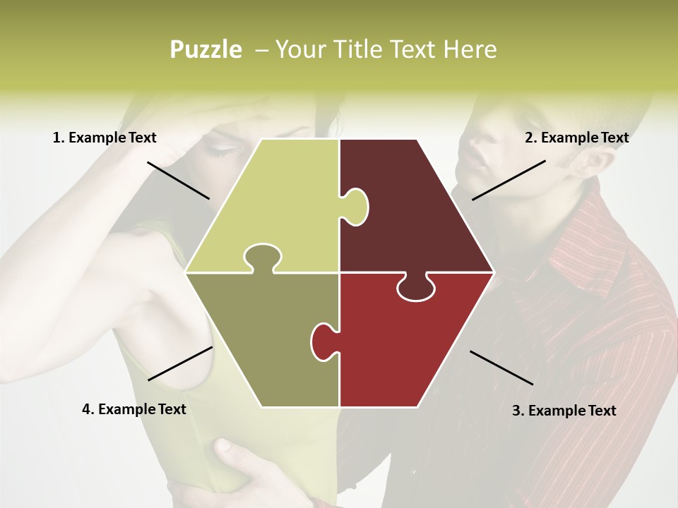 Young Couple Conflict On Isolated Background PowerPoint Template