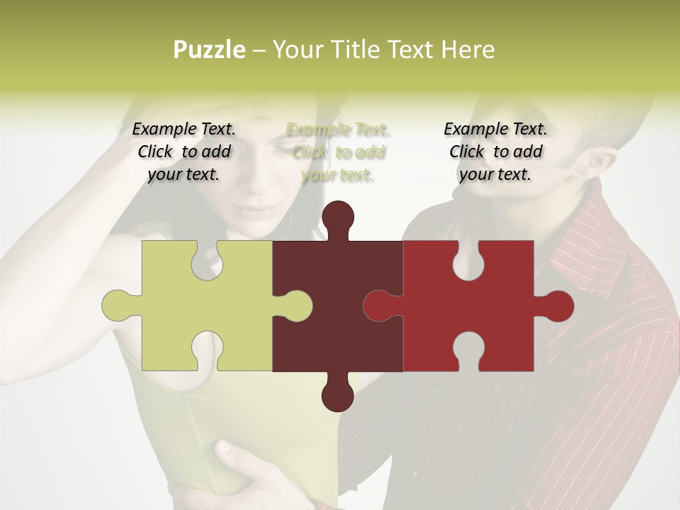 Young Couple Conflict On Isolated Background PowerPoint Template