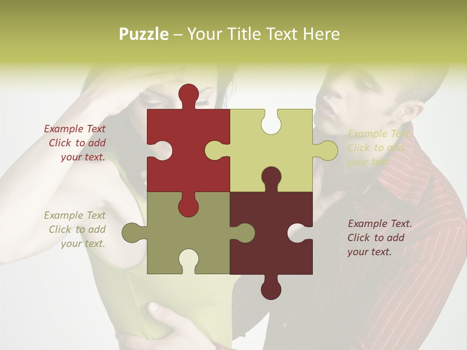 Young Couple Conflict On Isolated Background PowerPoint Template