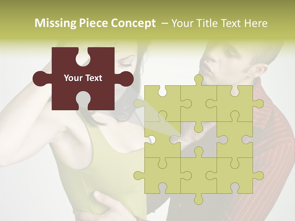 Young Couple Conflict On Isolated Background PowerPoint Template