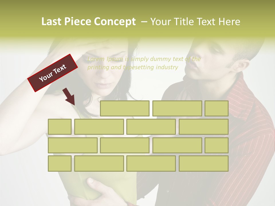 Young Couple Conflict On Isolated Background PowerPoint Template