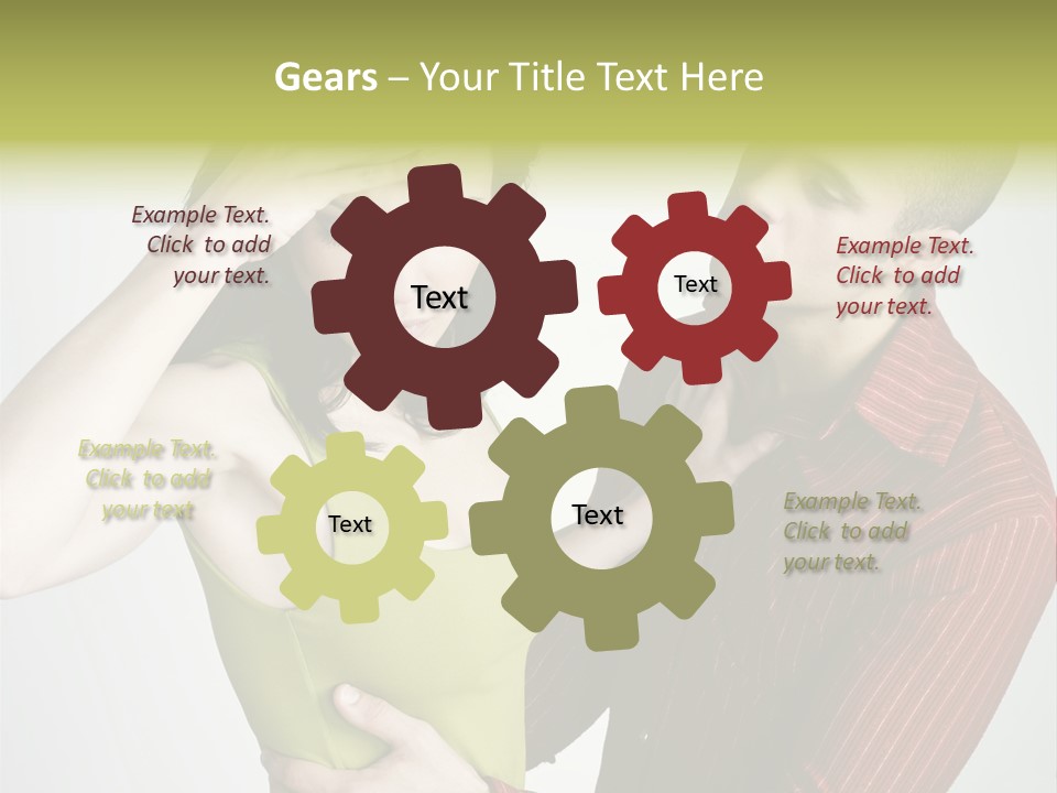 Young Couple Conflict On Isolated Background PowerPoint Template