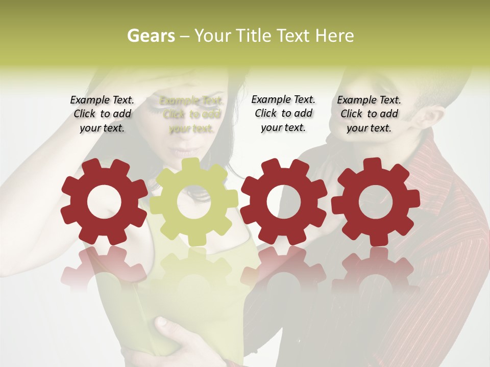 Young Couple Conflict On Isolated Background PowerPoint Template